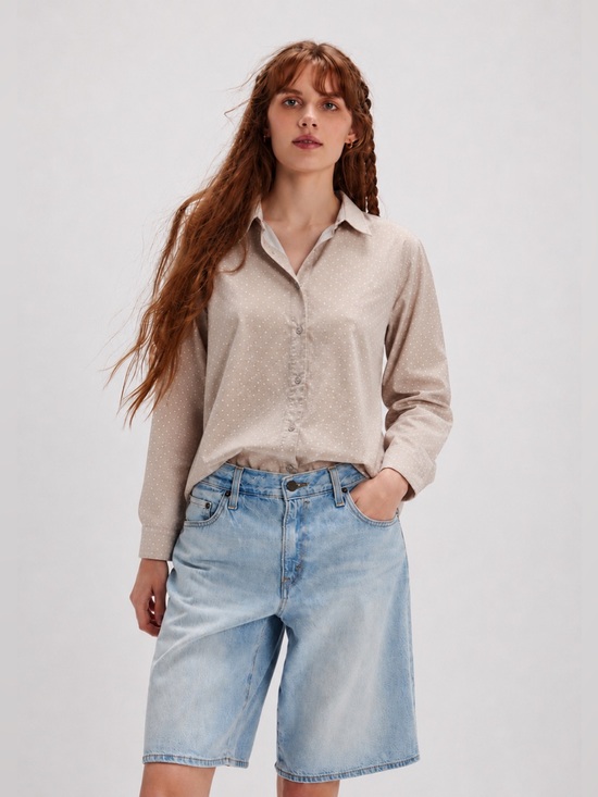 John Lennon Other - John Lennon Beige and white polka dot Button-Up Shirt